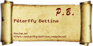 Péterffy Bettina névjegykártya