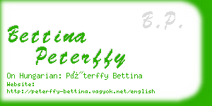 bettina peterffy business card